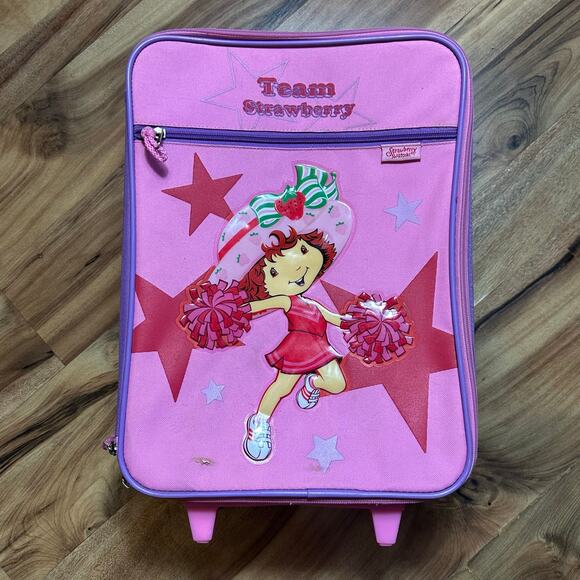 Vintage Strawberry Shortcake Rolling Kids Suitcase - Picture 1 of 5